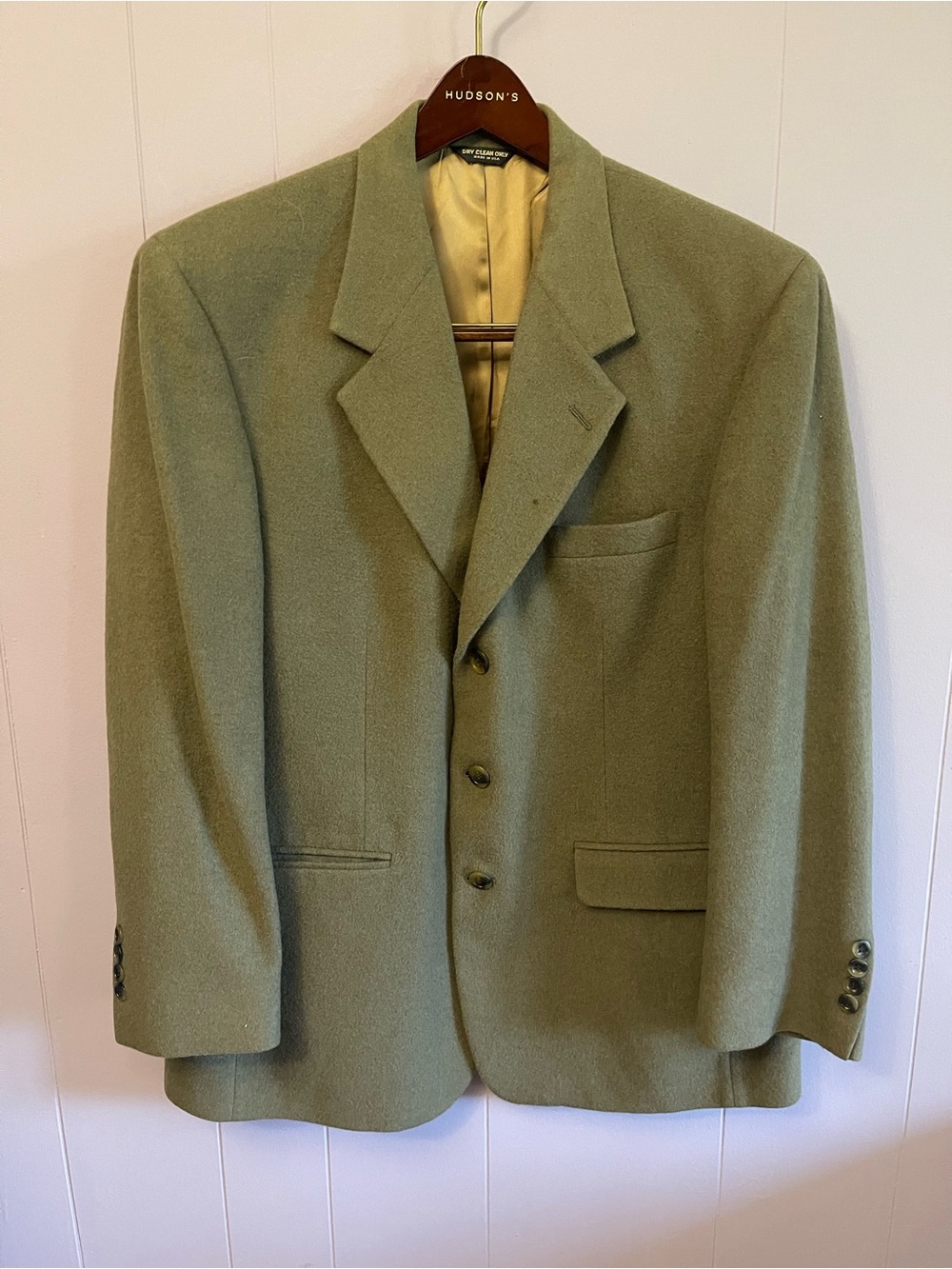 Bill Blass 100% camel Men's Olive Green Wool blazer